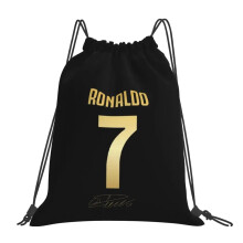 EZB Football Legend Ronaldo Number 7 Drawstring Bag | 36x30cm Midi Sized Backpack | Multi-Use: Sports Kits, PE Kits, Gym, Lunch, Holiday, Beach,