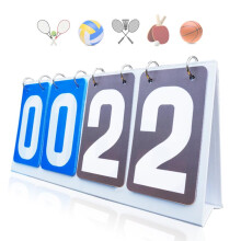 Honicemar Waterproof Double-Digit Sports Scoreboard Portable Flip 4 Digit Score Board for Sports Competition Football Basketball Tennis Rugby Table
