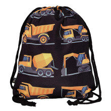 HECKBO kids construction cars gym drawstring bag - 40x32cm - 12.6" x 15.8" - Lightweight string bag - kindergarten daycare cr?che school football -