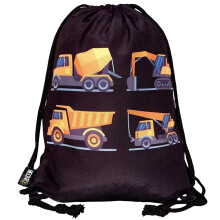 HECKBO kids construction cars gym drawstring bag - 40x32cm - 12.6" x 15.8" - Lightweight string bag - kindergarten daycare cr?che school football -