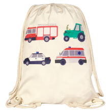HECKBO kids cars car gym drawstring bag - 40x32cm - 12.6" x 15.8" - Lightweight string bag - kindergarten daycare cr?che school football - children