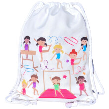 HECKBO Kids Gymnast Gym Drawstring Bag - 40x32cm - 12.6" x 15.8" - Lightweight String Bag - Kindergarten Daycare Cr?che School Football - Children