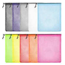 10pcs Colorful Drawstring Mesh Bags - Multi-Functional Nylon Mesh Stuff Sack for Sport, Swimming, Beach, Travel, Gym, Camping, Training (13'' x 16'')