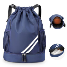 KIKIGOAL Unisex Drawstring Sports Backpack, Large Sports Gym Bag With Shoe Compartment, Waterproof PE School Backpack with Shoe Bag for Football,