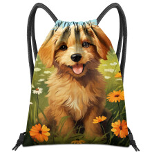 BHAHB Drawstring Backpack for String Bag Waterproof Cute Sports Beach Swimming Travel (13"?17") (Z11-Dog)