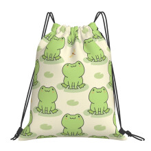 Richugui Drawstring Bags Cute Frog Animal Funny Drawstring Backpack Bag Sport Gym Sack Drawstring Bag String Bag Yoga Bag