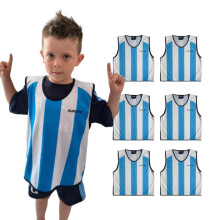 #LetUsPlay Football Training Bibs - Pack of 6 Mesh Sports Vests (Argentina, Youth 10-12)