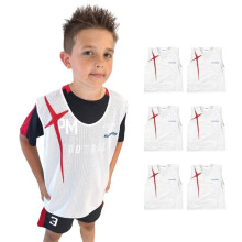 #LetUsPlay Football Training Bibs - Pack of 6 Mesh Sports Vests (England, Teen 13+)