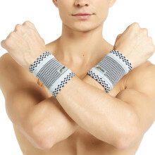 Neotech Care Wrist Brace - Light, Elastic & Breathable - Men, Women, Right or Left - for Sweat, Sports, Exercise, Workout, Gym (Grey Colour, Size M, 1