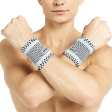 Neotech Care Wrist Brace - Light, Elastic & Breathable - Men, Women, Right or Left - for Sweat, Sports, Exercise, Workout, Gym (Grey Colour, Size L, 1