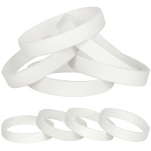 LVNRIDS White Silicone Elastic Wristbands Rubber Bracelets 25 Pcs for Kid, 16 cm Length Coloured Wrist Bands Silicone for Business School Activity