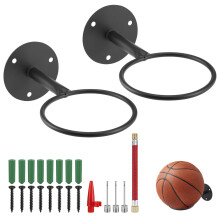 2Pcs Ball Holders for Wall, Sturdy Football Stand Wall Mounted, Football Stand Display, Versatile Ball Stand for Football Basketball Volleyball Rugby,