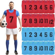 24 Pack Nylon Mesh Scrimmage Team Practice Vests Pinnies Jerseys Train Vest for Adult Sport Basketball Soccer Football