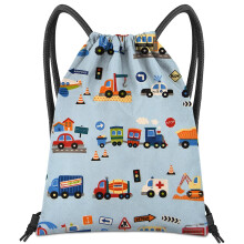 BHAHB Drawstring Backpack for String Bag Waterproof Cute Sports Beach Swimming Travel (13"?17") (Z7-Blue Car)