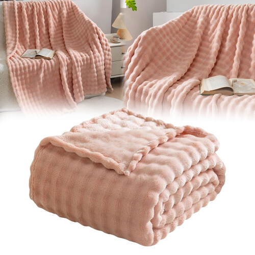 Bubble Bunny Fleece Blanket Pink 70x100 cm 1