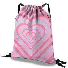 Deokke Drawstring Backpack Draw String Bag Waterproof for Sports Gym Beach Travel Cute Aesthetic Sackpack Men Women (13"?17") (S3-Pink Heart)