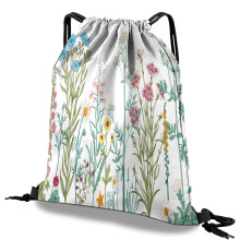 Deokke Drawstring Backpack Draw String Bag Waterproof for Sports Gym Beach Travel Cute Aesthetic Sackpack Men Women (13"?17") (S14-Blue Flower)