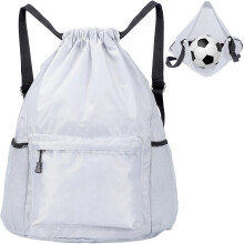 Runmeihe Drawstring Gym Bag for Kids & Adults, Large Waterproof Swimming PE Bags, Sports String Backpack, Oxford Fabric Football Bag for School Travel
