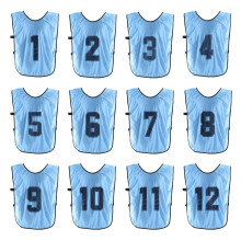 PATIKIL Soccer Training Vest, 12 Pack Team Sports Pinnies Reversible Numbered Soccer Practice Pennies Jerseys Bibs with Belt for Adult, 25 Inch Light
