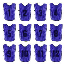 PATIKIL Soccer Training Vest, 12 Pack Team Sports Pinnies Reversible Numbered Soccer Practice Pennies Jerseys Bibs with Belt for Children, 18 Inch
