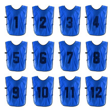 PATIKIL Soccer Training Vest, 12 Pack Team Sports Pinnies Reversible Numbered Soccer Practice Pennies Jerseys Bibs with Belt for Adult, 28 Inch Dark