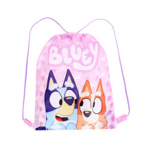 Bluey Drawstring Bag for Girls ? Pink Kids Swimming Bags, PE Kit, School or Sports ? String Backpack with Bingo.