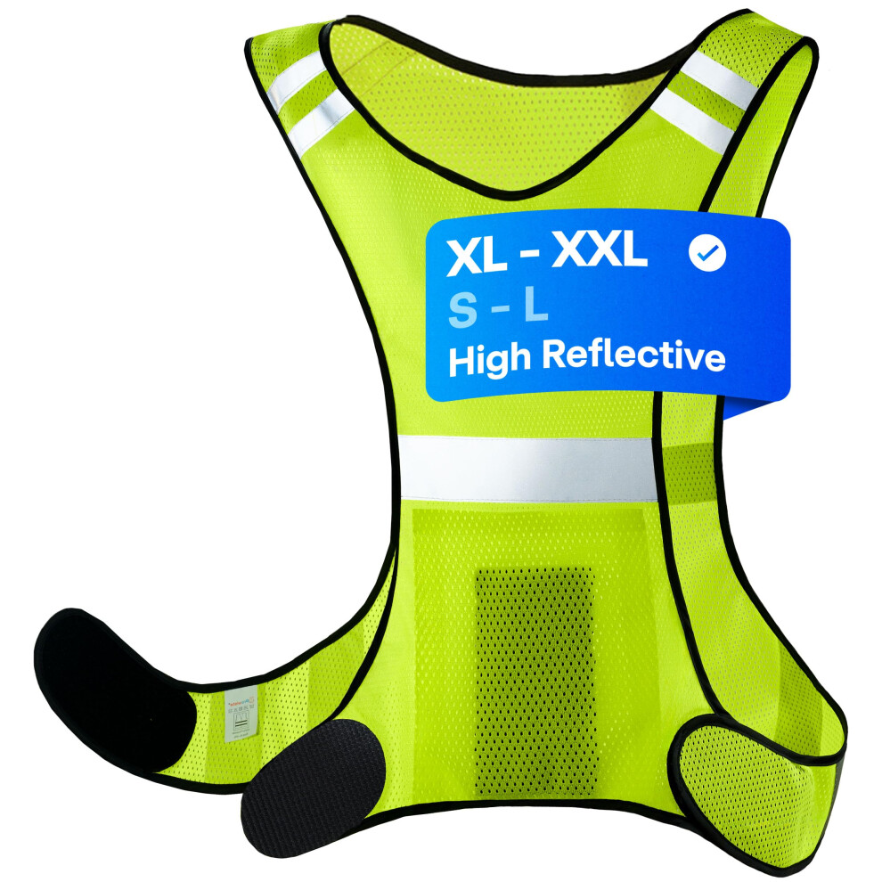 Prowiste Reflective Cycling Vest - Running Vest For Men & Women - High Visibility Vest For Jogging & Cycling - Breathable, Lightweight & Visible (Xl - 5051224251513