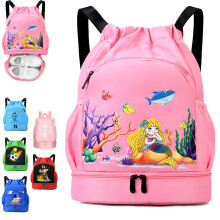 YOUYIKE Drawstring Bags for Kids, Mermaid Waterproof Swimming Bags, Personalised Drawstring Bag, Drawstring Gym Bag, for School Gym Swimming Shopping