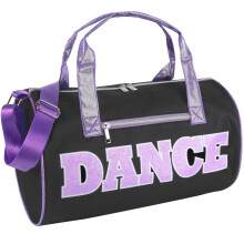 Dance Duffle Bags for Dancers, Girls, Teens, and Student Athletes, Fun Dance Workout Duffel Bag for Girls and Boys (Black/Purple)