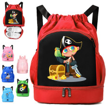 YOUYIKE Drawstring Bags for Kids, Pirate Waterproof Swimming Bags, Personalised Drawstring Bag, Drawstring Gym Bag, for School Gym Swimming Shopping