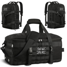 ETRONIK Gym Bag Mens Women, Tactical Duffle Bag Backpack with Shoe Compartment, 3 in 1 Holdall Travel Bag Rucksack with Wet Pocket, Weekender