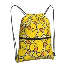 Newhomestyle Yellow Duck Drawstring Backpack Bags, Outdoor Sports Gym String Bags, Waterproof String Bag for Beach Travel Swimming Hiking Camping,
