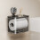 Grey suction cup toilet paper holder wall-mounted no-drill 6