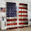 American Flag Curtains Vintage Rustic Wooden Pattern Rod 4