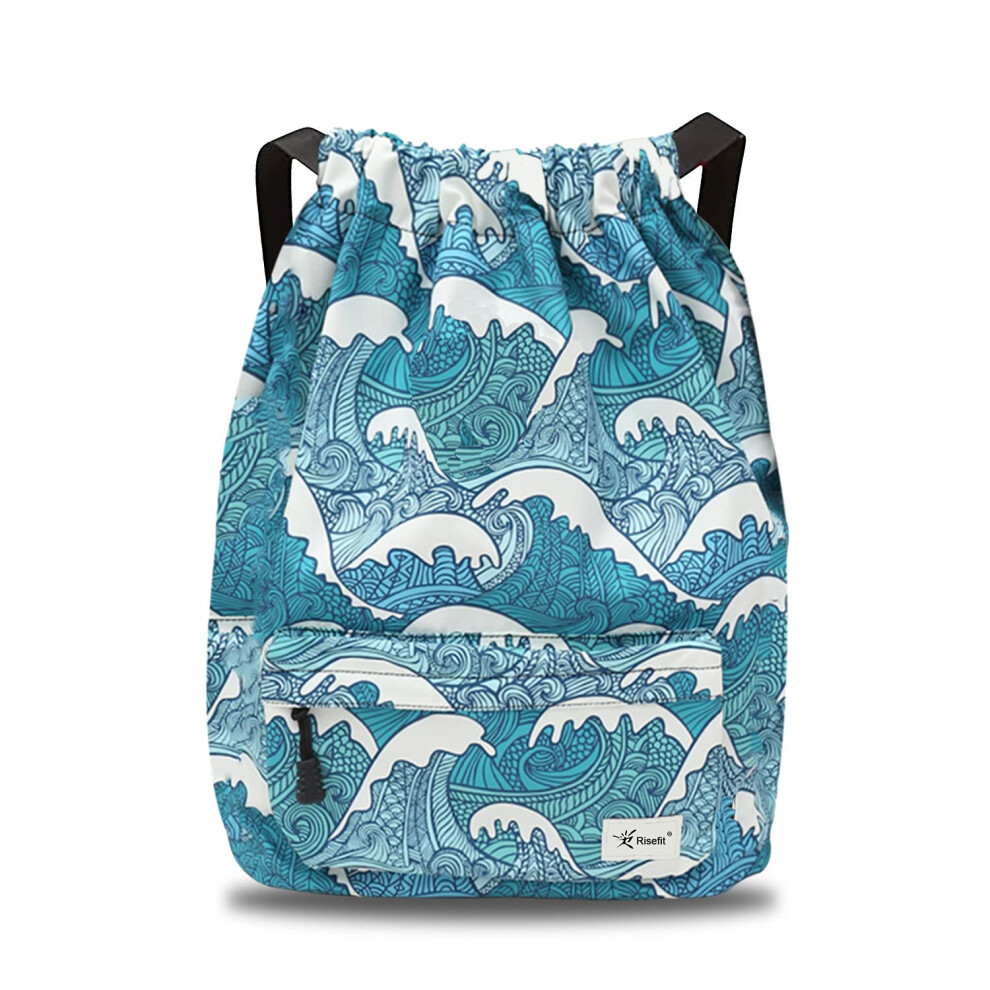 Photos - Weight Bench Risefit Waterproof Drawstring Bags String Backpack, Swim Bags PE Gym Bags Sports Backpacks Swimming Bags for Adults, Kids 