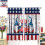 Independence Day Curtains Blue Red Stars Wooden Pattern Rod 3