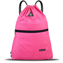 SAWANS Drawstring Gym Sport Bag String Waterproof Pocket Zipper Sack Backpack for Women Men Travel Kit Bag for Hiking School Students PE Bag Outside