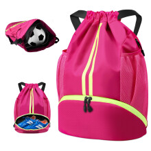 BROTOU Unisex Drawstring Backpack, Waterproof Gym Bag, Large Oxford PE Pack, Students School Backpack, Durable Sports Ball Bag, with Shoe Bag (A, Rose