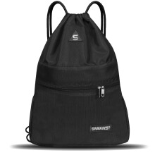Drawstring Gym Sport Bag String Waterproof Pocket Zipper Sack Backpack for Women Men Travel Kit Bag for Hiking School Students PE Bag Outside Swimming