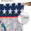 Independence Day Curtains Blue Red Stars Wooden Pattern Rod 6