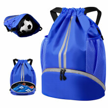BROTOU Unisex Drawstring Backpack, Waterproof Gym Bag, Large Oxford PE Pack, Students School Backpack, Durable Sports Ball Bag, with Shoe Bag (A,