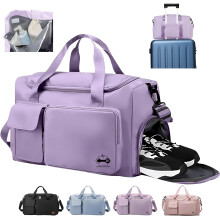 CarryFitness? Sports Gym Bag Duffle Bag with Shoes Compartment, Waterproof Weekend Bags for Women and Men, Hand Luggage Bag, Lightweight Holdall