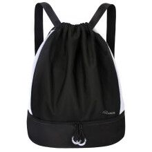 RYACO Drawstring Bags Drawstring Gym Bag Water-Resistant Sports Backpack, String Sackpack with Shoes Compartment Insided Separation Bag for Gym Sport