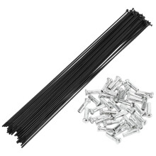 Motoforti Universal Bicycle Spokes Bike Wheel Spokes 14G 287mm Length Carbon Steel Black 1 Set
