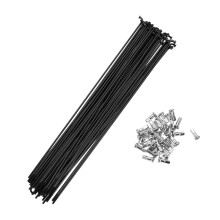 A ABSOPRO Bike Bicycle Spokes 14G 220MM Mountain Bike Spokes Steel Black 36Pcs