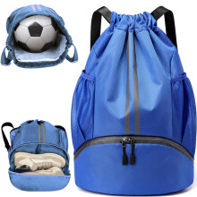 WUBAYI Football Boot Bag,Sports Kit Gym Sack Swimming PE Large Drawstring Bag Unise With Wet And Dry Separation,Waterproof Gym For Kids Adults Men