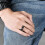 Bague en acier inoxydable émaillé noir, 8 mm, taille 7 3