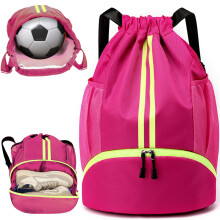 WUBAYI Football Boot Bag,Sports Kit Gym Sack Swimming PE Large Drawstring Bag Unise With Wet And Dry Separation,Waterproof Gym For Kids Adults Men