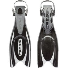 Cressi Men's Cressi Frog Plus Open Heel, Black/Silver, M L UK 9 10 - EU 41 44