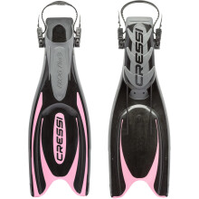 Cressi Frog Plus Open Heel Scuba Dive Fins (Made in Italy), Blue/Pink, XS/S-4.5/5.5